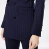 Tonal Stripe Virgin Wool Double Breasted Peak Lapel Jacket Tonal Stripe Virgin Wool Double Breasted Peak Lapel Jacket