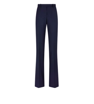 Tonal Stripe Virgin Wool Tailored Straight Pants