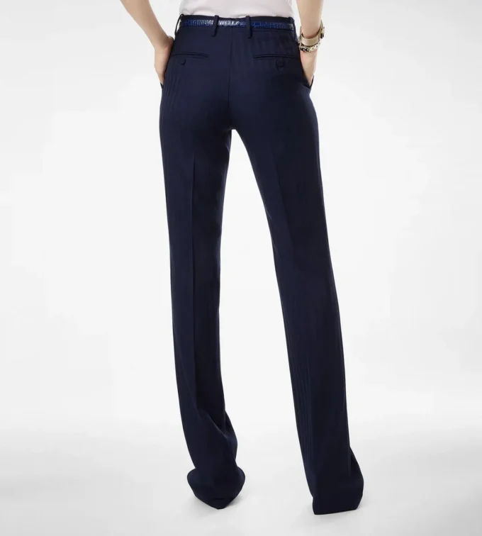 Tonal Stripe Virgin Wool Tailored Straight Pants Tonal Stripe Virgin Wool Tailored Straight Pants