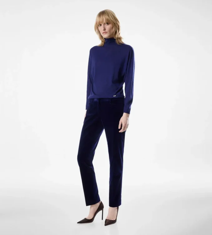 Trui met lange mouwen en col met Tom Ford metalen plaatje