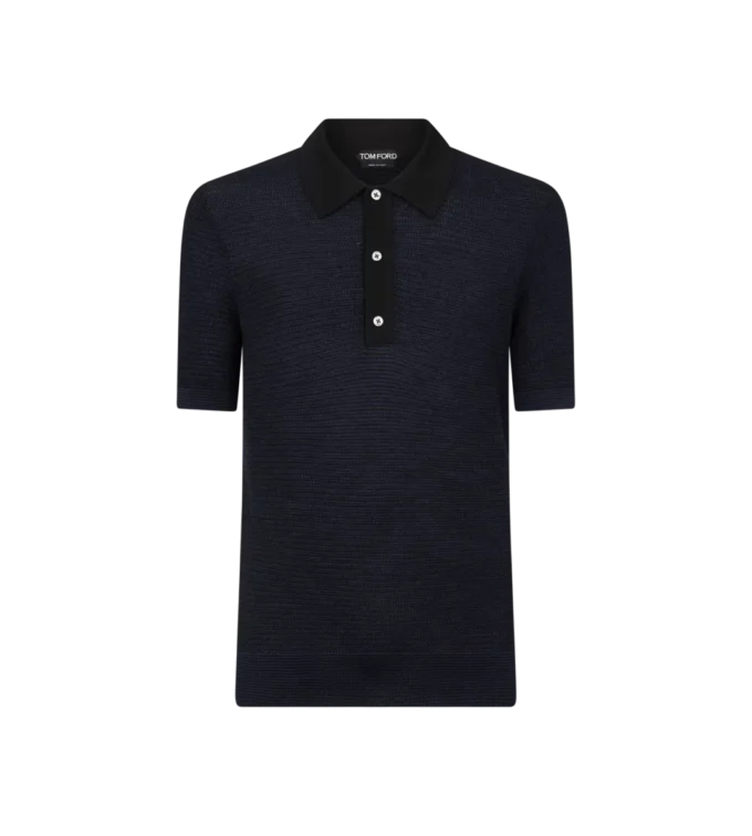 Tweekleurige polo van merinowol