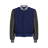 Varsity bomberjack met leren mouwen