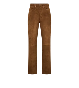 Vijfzakkenbroek van volnerfleer met Tf-logo in reliëf