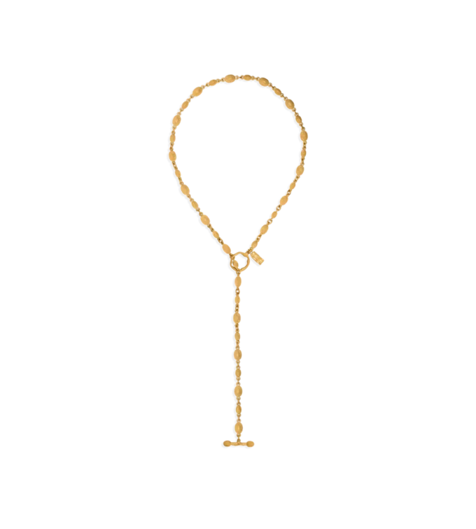 Vintage gouden messing Grace Lariat ketting
