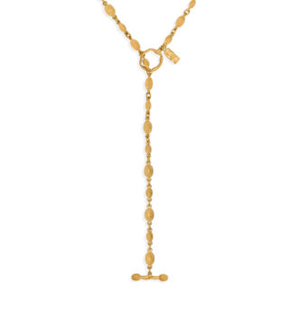 Vintage gouden messing Grace Lariat ketting Vintage gouden messing Grace Lariat ketting