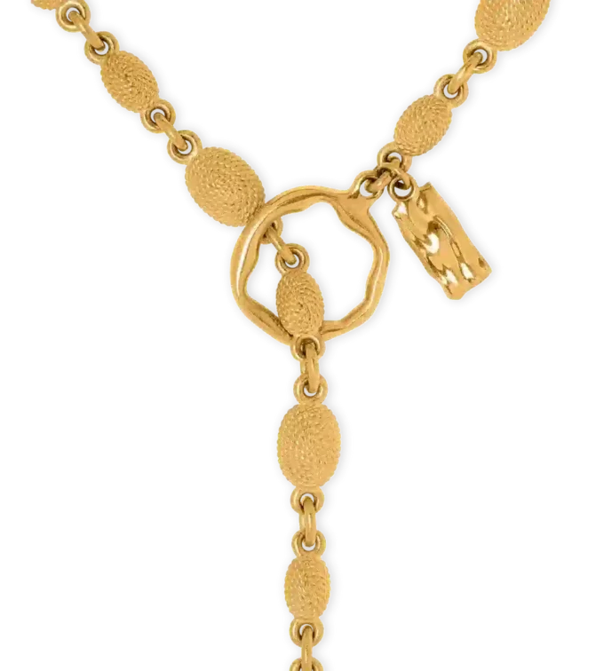 Vintage gouden messing Grace Lariat ketting