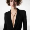 Vintage gouden messing Grace Lariat ketting