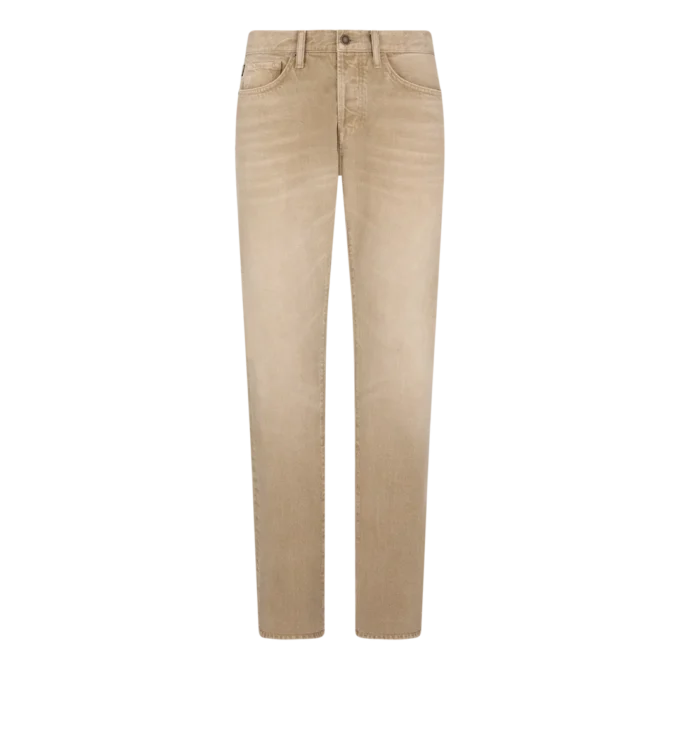 Washed Sand Straight Fit Denim