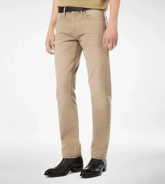 Washed Sand Straight Fit Denim