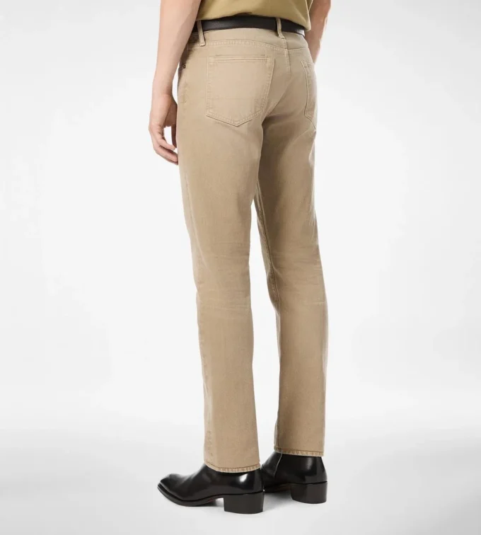 Washed Sand Straight Fit Denim