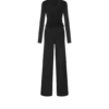 Wollen jumpsuit met lange mouwen en overslag