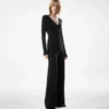 Wollen jumpsuit met lange mouwen en overslag