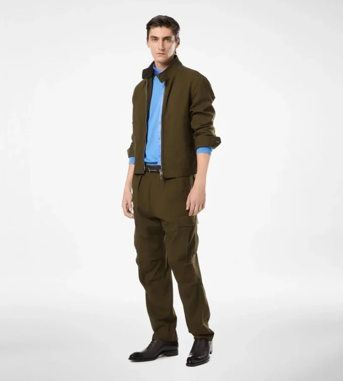 Wollen kasjmier zijden cargo broek Wollen kasjmier zijden cargo broek