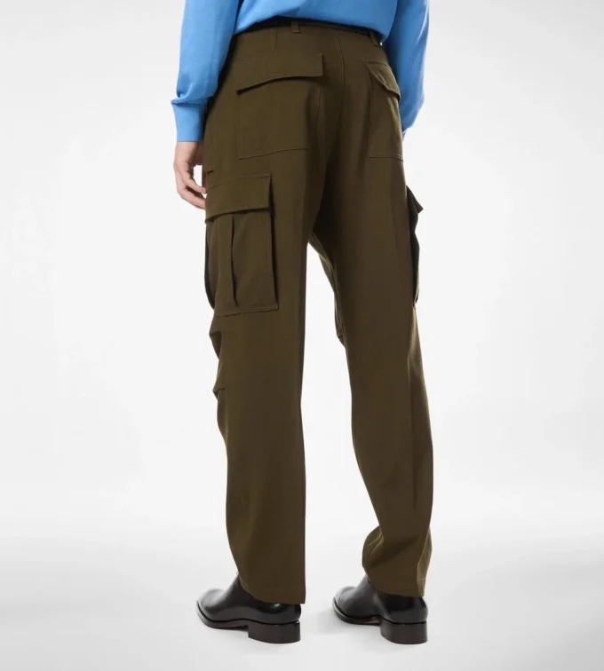 Wollen kasjmier zijden cargo broek Wollen kasjmier zijden cargo broek