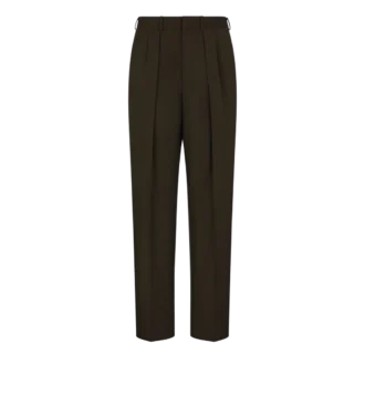 Wollen kasjmier zijden reps broek met dubbele plooien Wollen kasjmier zijden reps broek met dubbele plooien