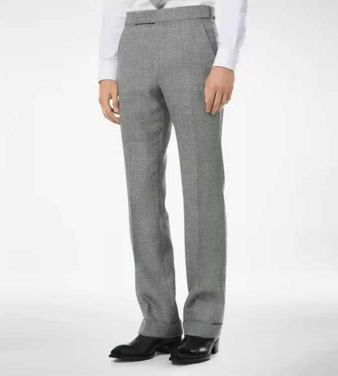 Wollen zijden linnen broek van haaienhuid