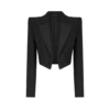 Wollen zijden mix double-breasted cropped smokingjasje Wollen zijden mix double-breasted cropped smokingjasje