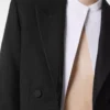 Wollen zijden mix double-breasted cropped smokingjasje Wollen zijden mix double-breasted cropped smokingjasje
