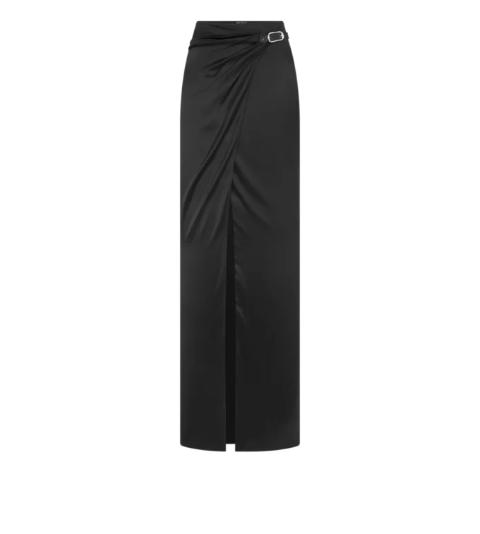 Wrap Maxi Rok met Leren Riem