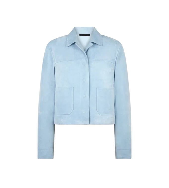 Zacht lamsleren overshirtjack