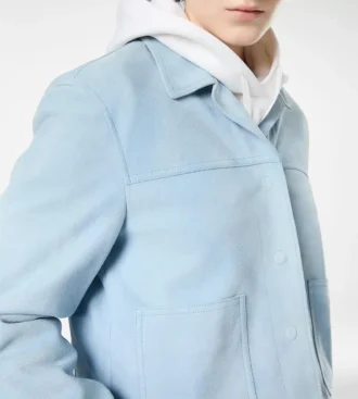 Zacht lamsleren overshirtjack