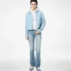 Stonewashed denim broek met rechte pijpen Stonewashed denim broek met rechte pijpen
