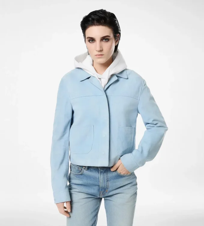 Zacht lamsleren overshirtjack