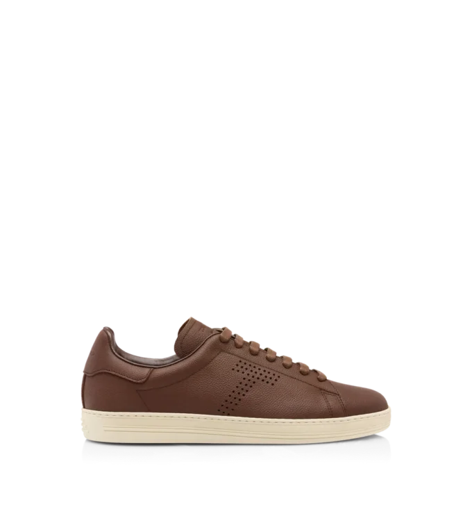 Zachte generfde leren Warwick-sneaker