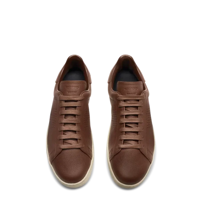 Zachte generfde leren Warwick-sneaker