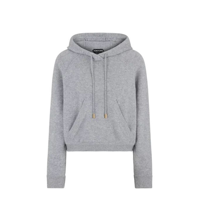 Zachte kasjmier gebreide hoodie