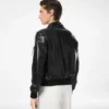 Zachte nappa blouson met plonge kraag