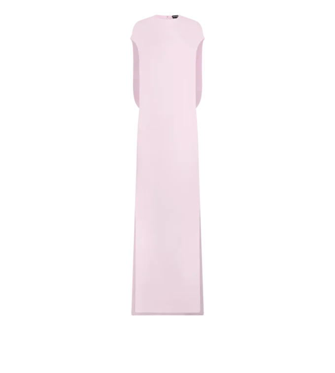 Zijden avondjurk van dubbele georgette stretch Zijden avondjurk van dubbele georgette stretch