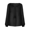 Zijden blouse met lange mouwen en trekkoorden