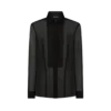 Zijden chiffon overhemd met plastron