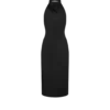 Zijden cocktailjurk met halternek en open rug Zijden cocktailjurk met halternek en open rug