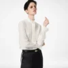 Zijden crêpe de chine shirt met plissé details Zijden crêpe de chine shirt met plissé details