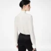 Zijden crêpe de chine shirt met plissé details Zijden crêpe de chine shirt met plissé details