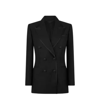 Zijden en mohair mix “Wallis” double-breasted smokingjasje