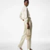 Zijden en wollen twill pantalon met plooien Zijden en wollen twill pantalon met plooien