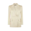 Zijden en wollen twill “Wallis” double-breasted jasje Zijden en wollen twill “Wallis” double-breasted jasje