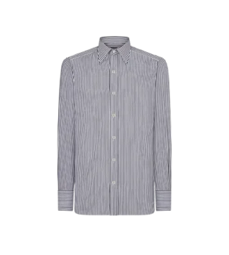 Zijden katoenen gestreept slim fit overhemd