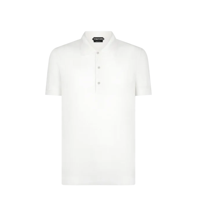 Zijden katoenen mesh polo