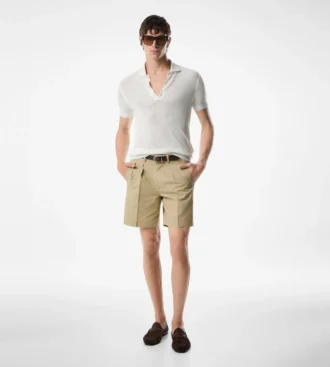 Zijden katoenen mesh polo