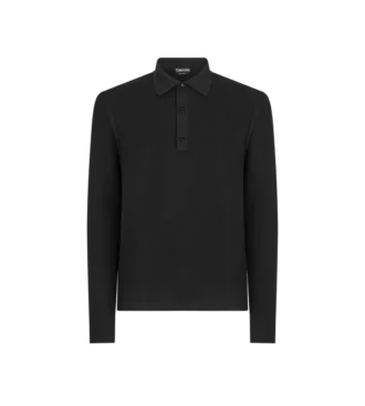 Zijden katoenen piqué polo