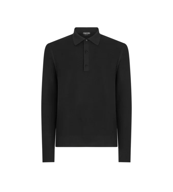 Zijden katoenen piqué polo
