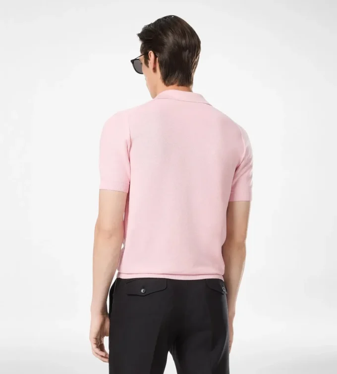 Zijden katoenen piqué polo Zijden katoenen piqué polo