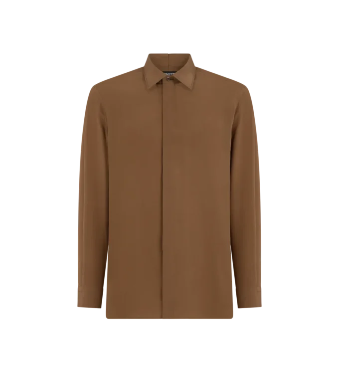 Zijden shirt met soepele pasvorm Zijden shirt met soepele pasvorm