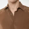 Zijden shirt met soepele pasvorm Zijden shirt met soepele pasvorm