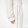 Zijden twill pyjamabroek met biezen Zijden twill pyjamabroek met biezen
