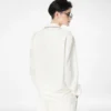 Zijden twill pyjamahemd met biezen en ton sur ton geborduurd TF-logo